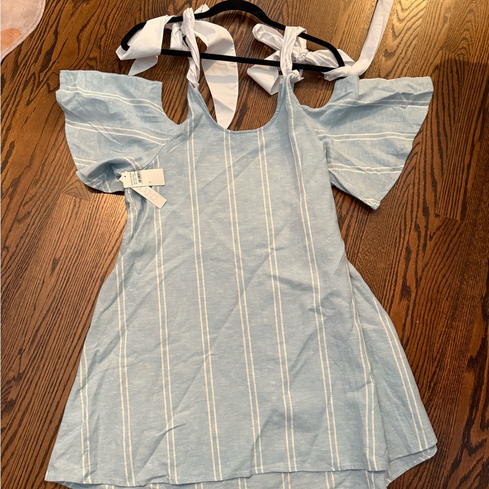 Abound Blue Ruffled Tie Front Sundress